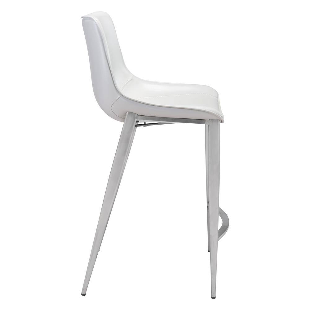 ZUO Magnus Counter Chair (Set of 2) White  Silver 101408