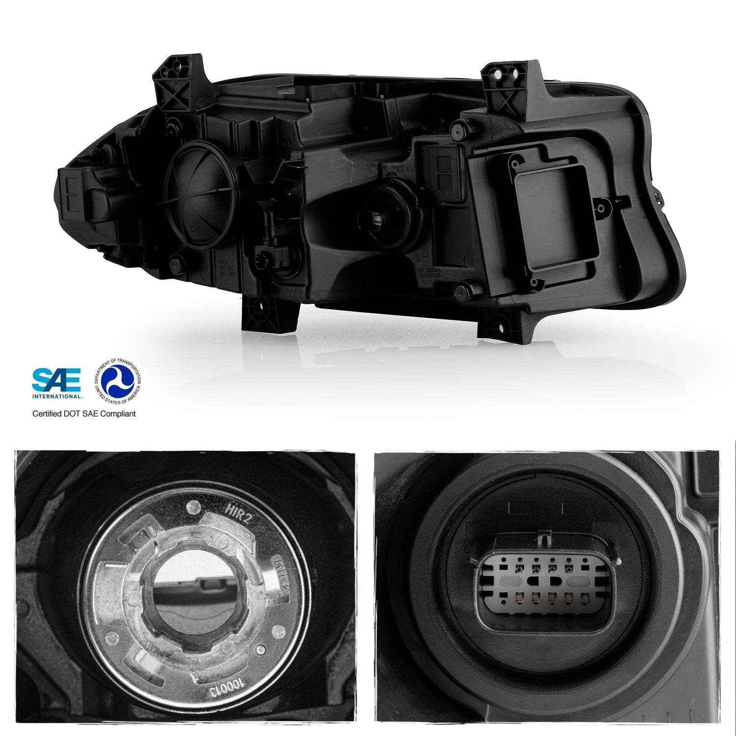 For 15-21 Dodge Charger Halogen LED DRL Projector Black Headlamp Driver w/o Logo