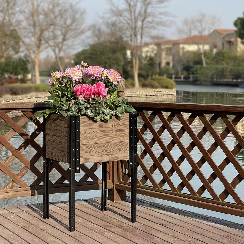 EverBloom 17 in. L x 19 in. W x 28 in. H Elevated Composite Planter Box E281719