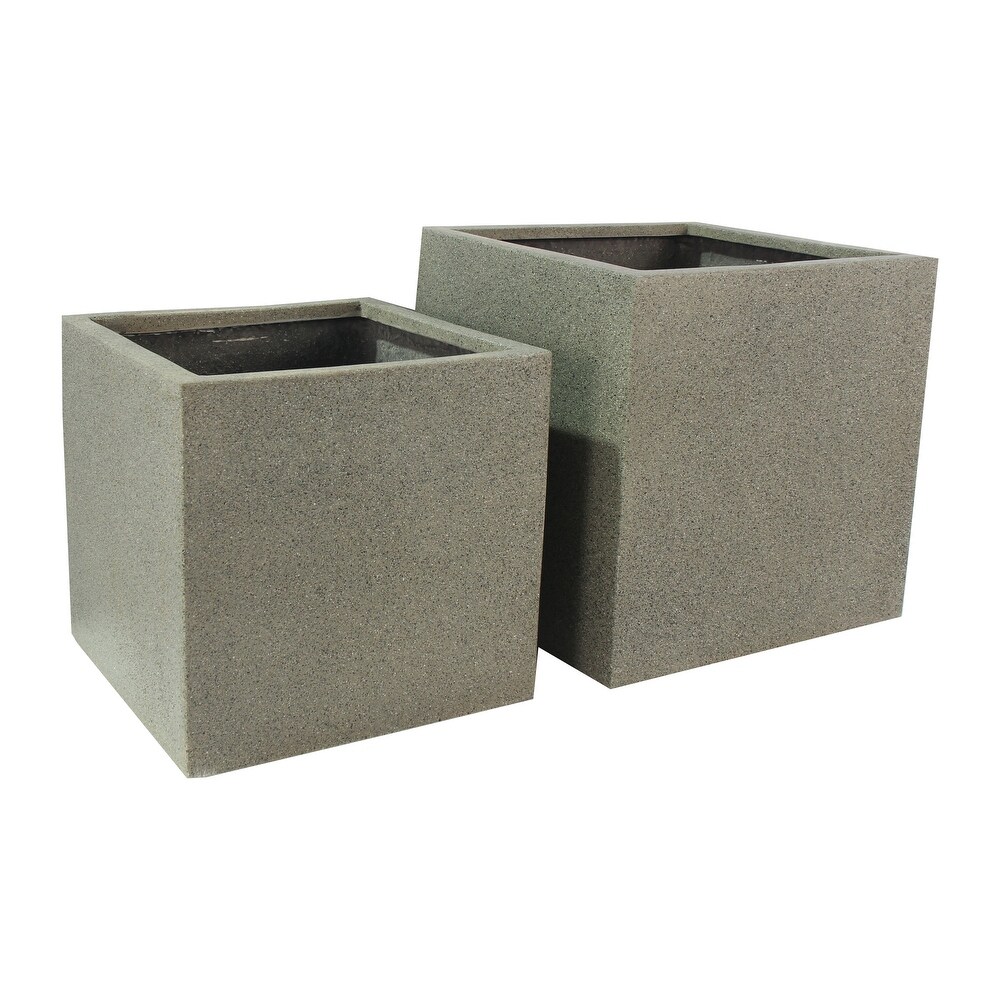 RHINE SQUARE POLY PLANTER (set of 2)