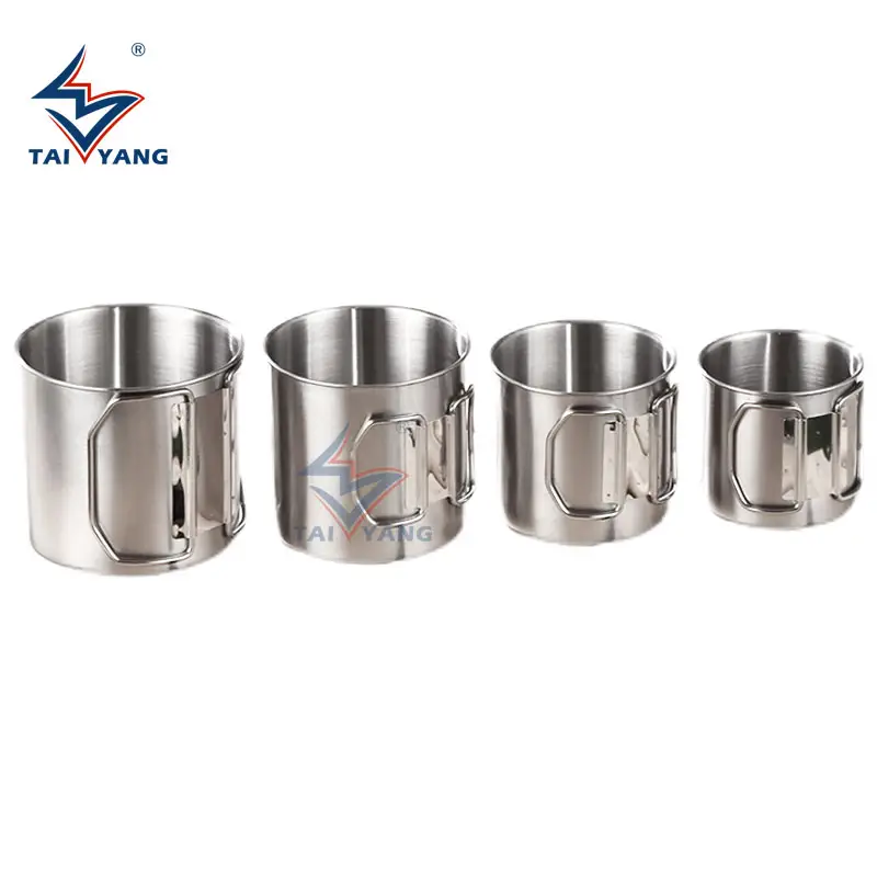 4 piece Set Outdoor Camping Travel Portable Stainless Steel Coffee mug