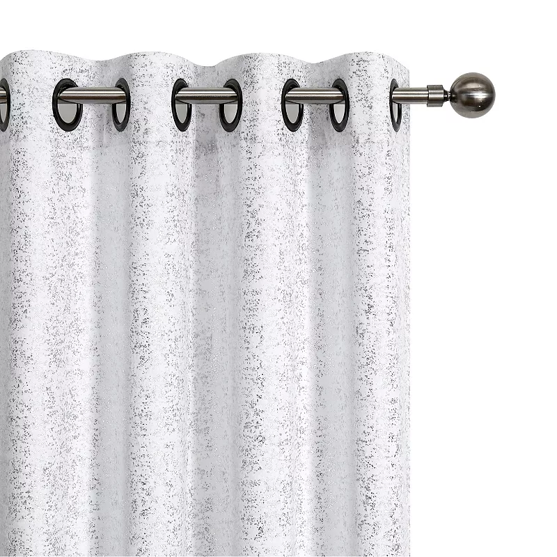 Kate Aurora 2 Pack Glam Metallic Sparkle Thermal Light Filtering Grommet Top Curtains