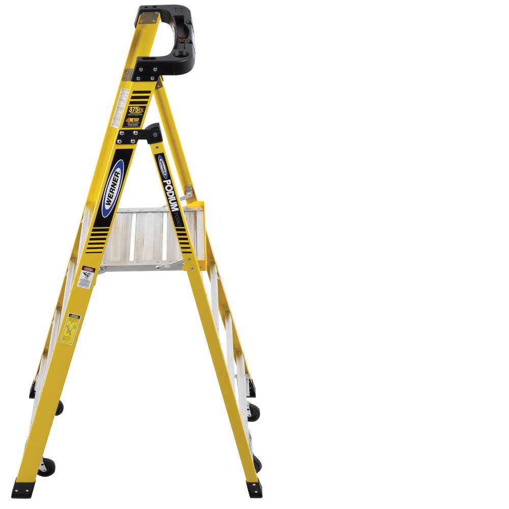 Podium 4-ft Fiberglass 375-lb Type IAA Platform Ladder ;