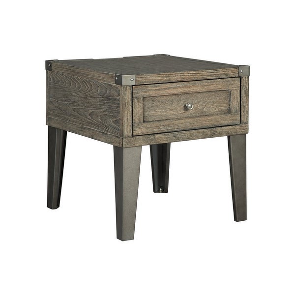 Ashley T904-3 Weathered Finish Chazney Rectangular End Table