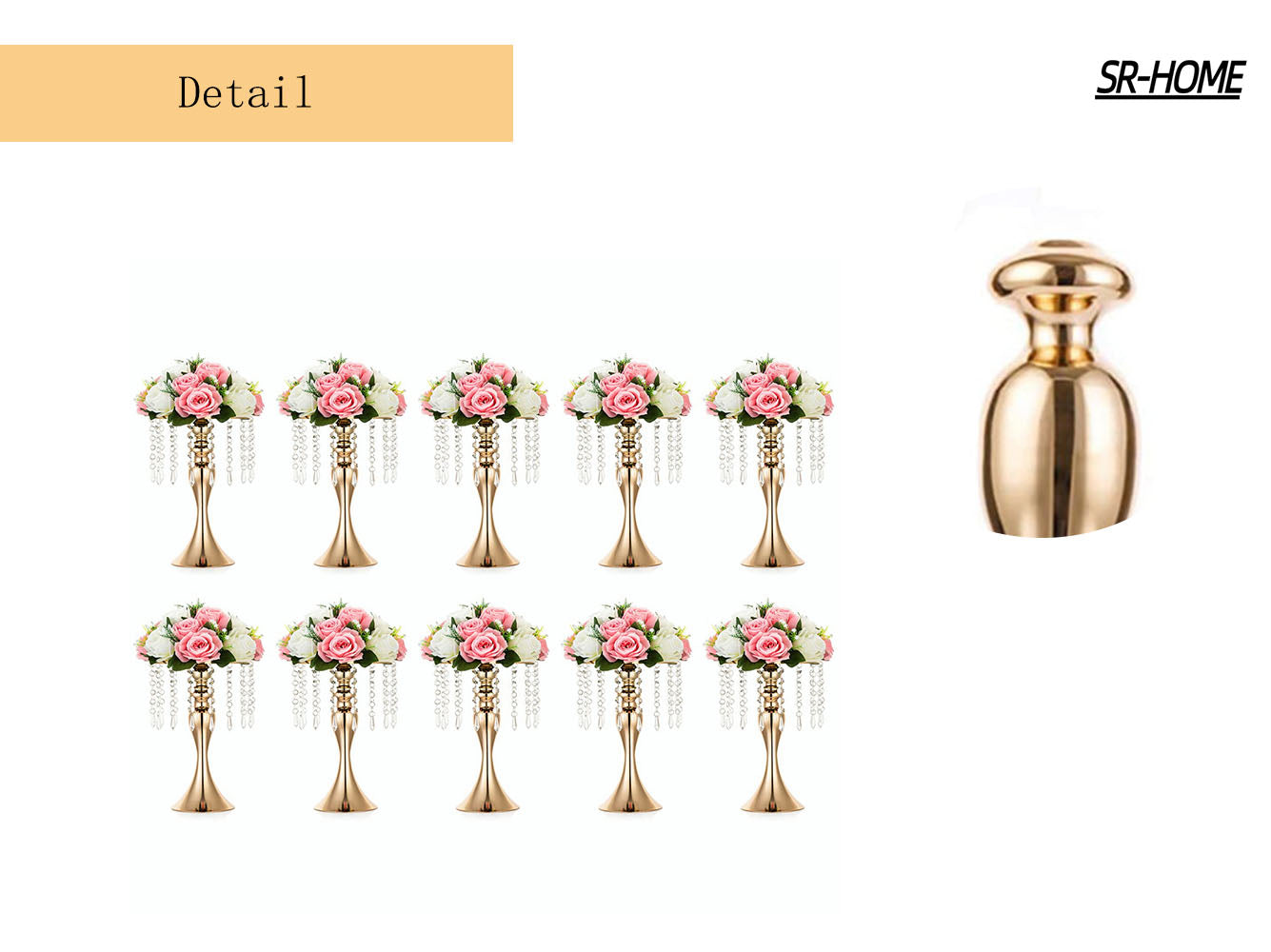 Versatile Metal Flower Arrangement Stand,Elegant Wedding Centerpieces Flower Vase, Crystal Flower Stand for Wedding Party Dinner Event Restaurant Hotel Decoration