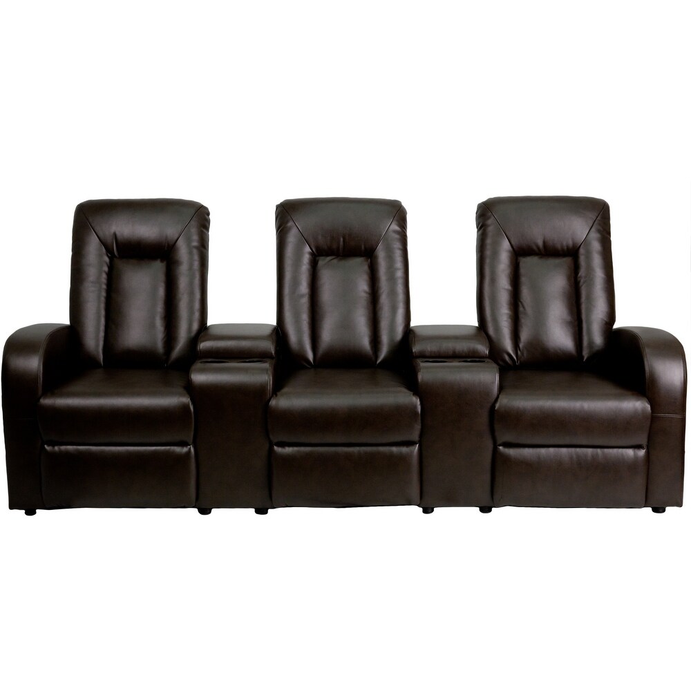 Push Back Reclining LeatherSoft Theater Seating Unit   95\