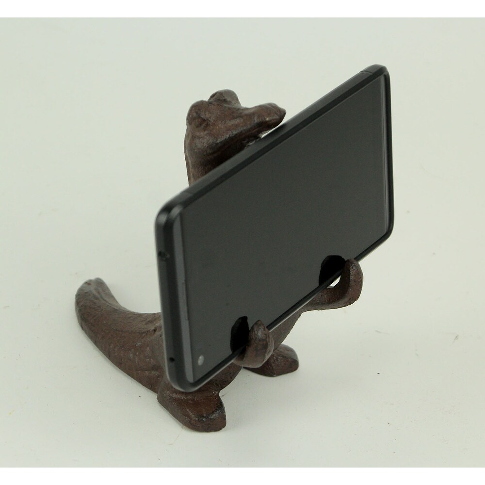 Brown Cast Iron igator Cell Phone Stand 4.5 Inches High   5.5 X 5.25 X 3.25 inches