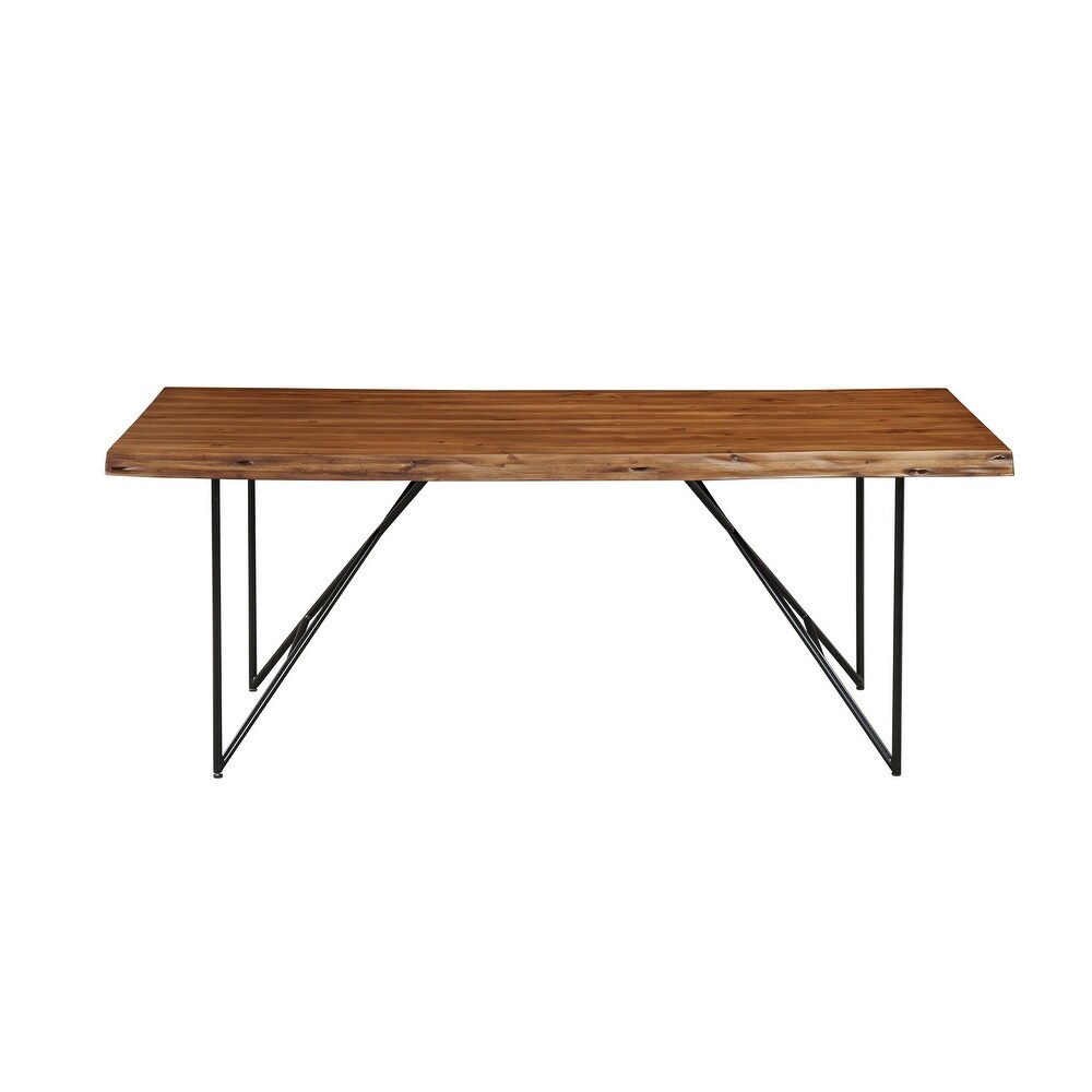 Alpine Furniture Live Edge Solid Wood Dining Table