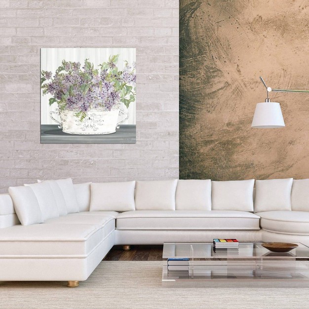 Lilac Galvanized Pot By Cindy Jacobs Unframed Wall Canvas Icanvas