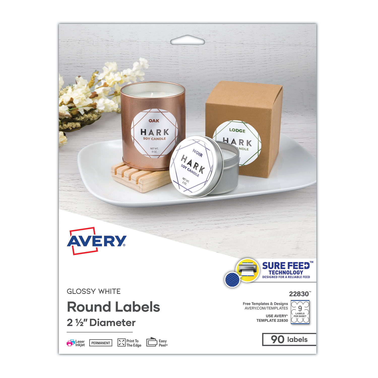 Round Print-to-the Edge Labels with SureFeed by Averyandreg; AVE22830