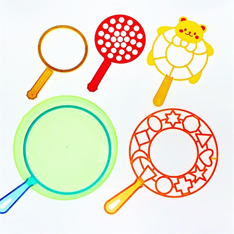 6pcs/set Jumbo Colorful Bubble Wand Bubble Blower Toy Set For Kids Summer Outdoor Fun 7in 900c