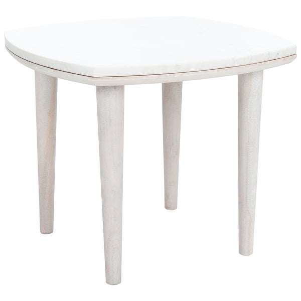 SAFAVIEH Lara Marble Living Room Accent Side Table - 17.7