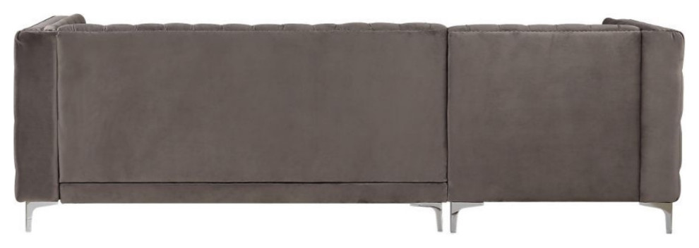 Ergode Sectional Sofa Gray Velvet   Midcentury   Sectional Sofas   by VirVentures  Houzz