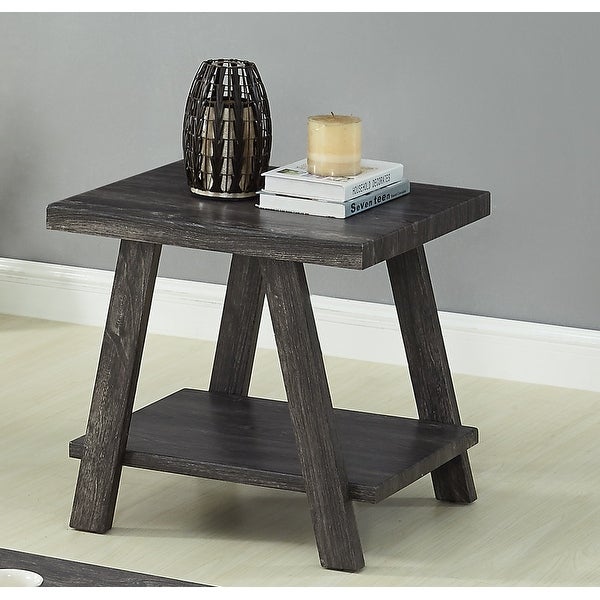 The Gray Barn Cedar Ridge Contemporary Replicated Wood Shelf End Table