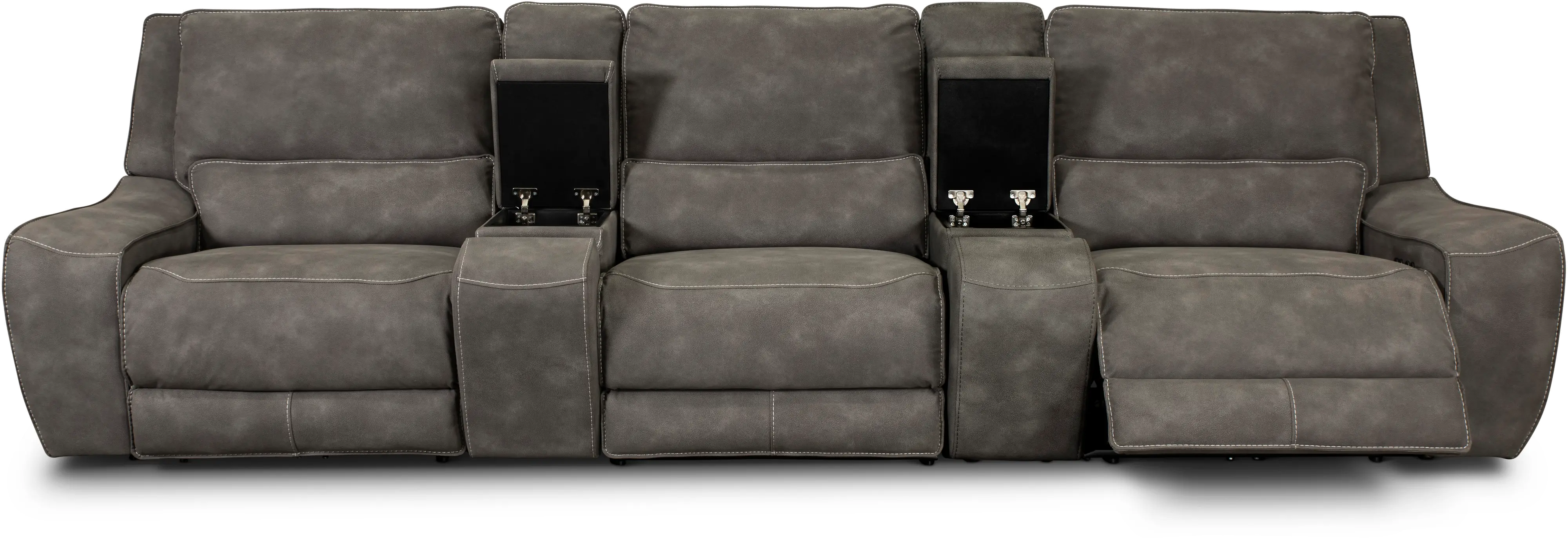 Sauvage Charcoal Gray Power Reclining Home Theater Sectional