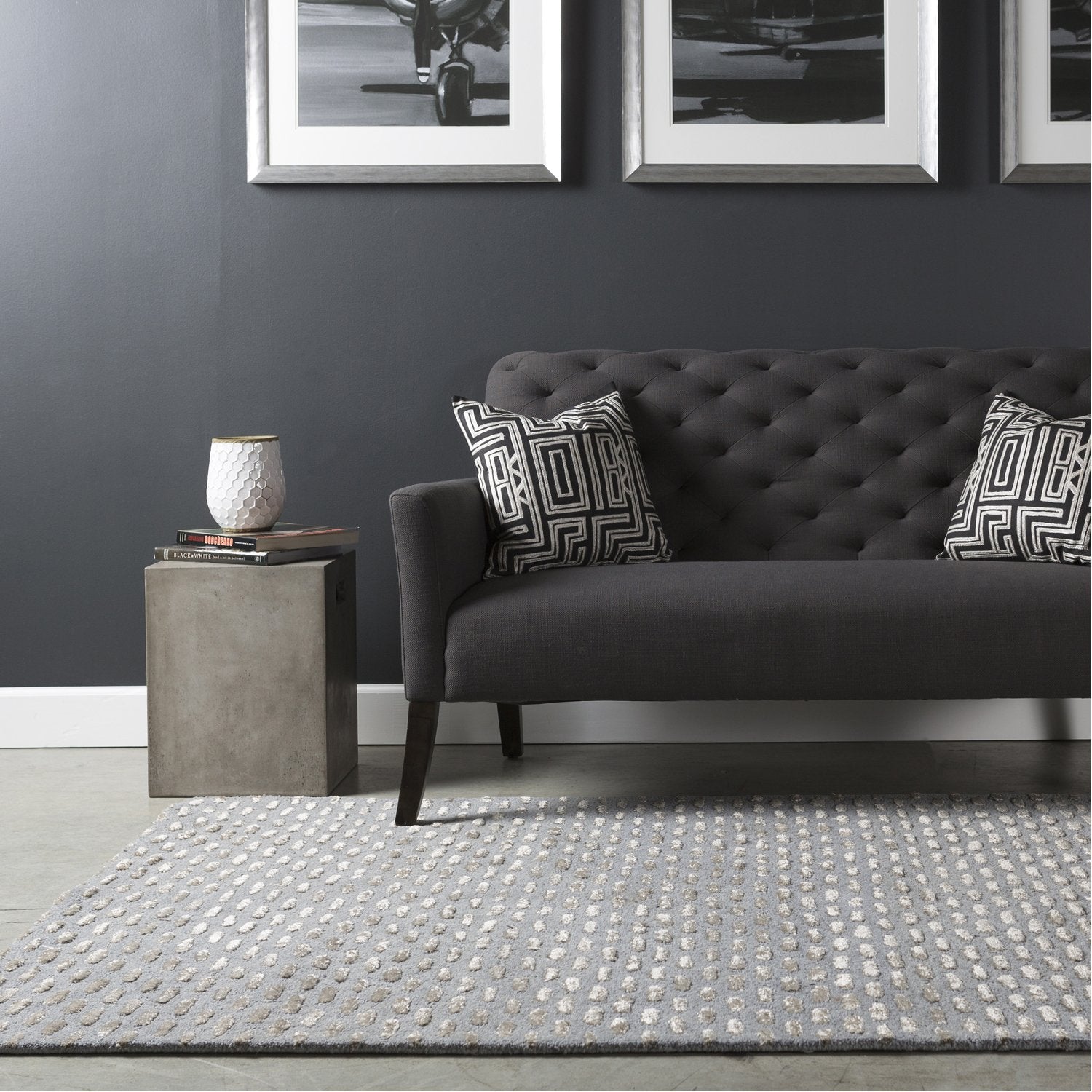 Atlantis Collection New Zealand Wool Area Rug in Dove Grey