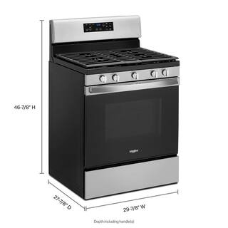 Whirlpool 5.0 cu. ft. Gas Range with Self Cleaning and Center Oval Burner in Fingerprint Resistant Stainless Steel WFG525S0JZ