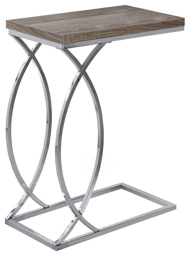 HomeRoots 18.25 quotx 10.25 quotx 25 quotDark Taupe Mdf Laminate Metal Accent Table   Contemporary   Side Tables And End Tables   by Global Discount Store LLC  Houzz