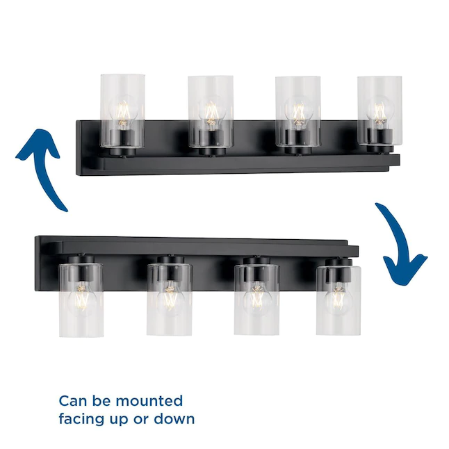 Progress Lighting Goodwin 29.25-in 4-Light Matte Black Modern/Contemporary Vanity Light (P300389-31M)