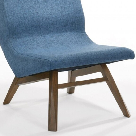 Modrest Whitney Modern Blue   Walnut Accent Chair ...