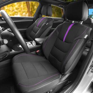 FH Group Universal 47 in. x 1 in. x 23 in. Fit Luxury Front Seat Cushions with Leatherette Trim for Cars Trucks SUVs or Vans DMFB215102PURPLE