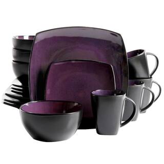 Gibson Home Soho Lounge 16-Piece Casual Purple Stoneware Dinnerware Set (Service for 4) 98583796M