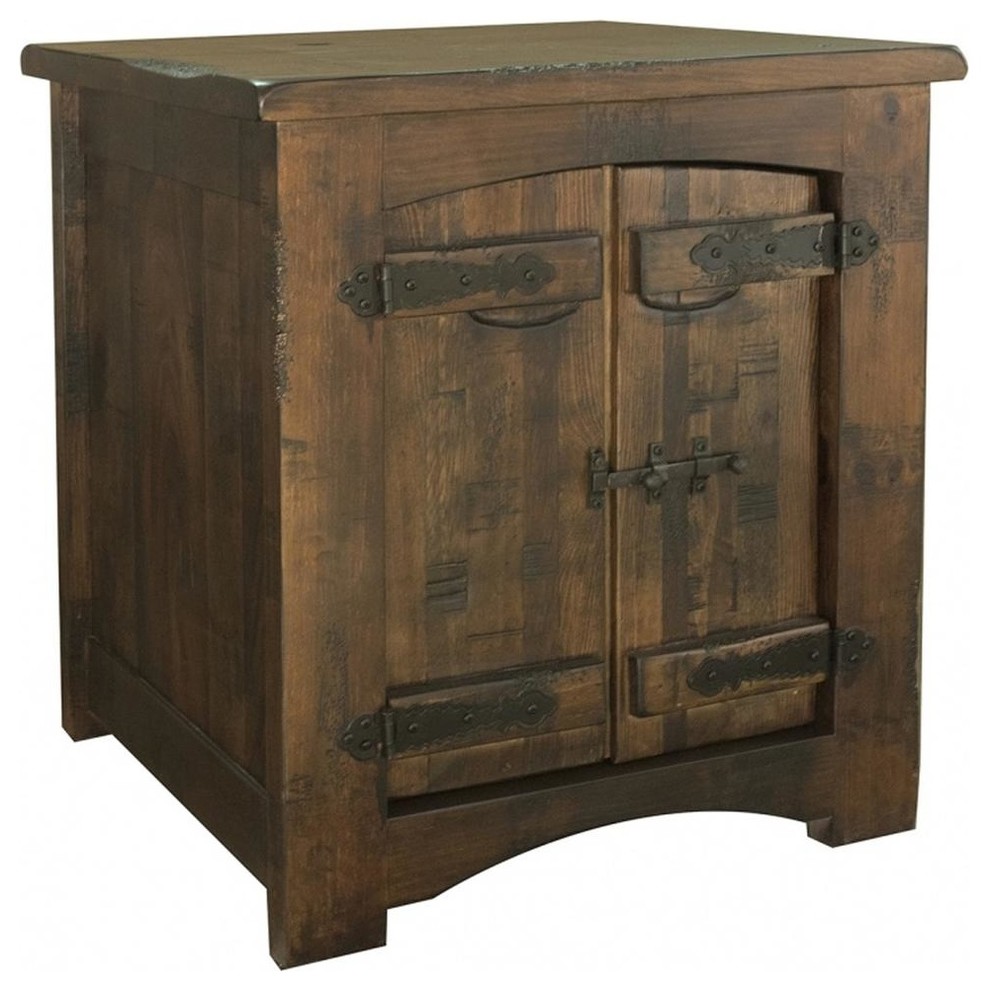 Atlantic 2 Door End Table   Rustic   Side Tables And End Tables   by Crafters and Weavers  Houzz