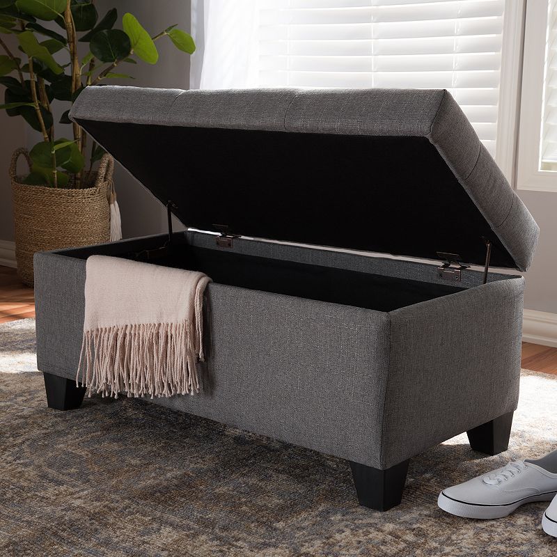 Baxton Studio Michaela Grey Ottoman