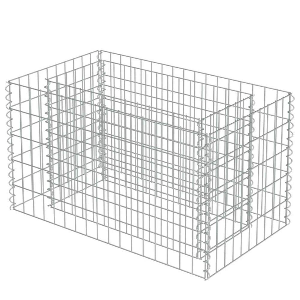 Zeus  Ruta 35.4 in. L x 19.7 in. W x 19.7 in. H Gabion Stone Basket Galvanized Steel Garden Fence wq-590