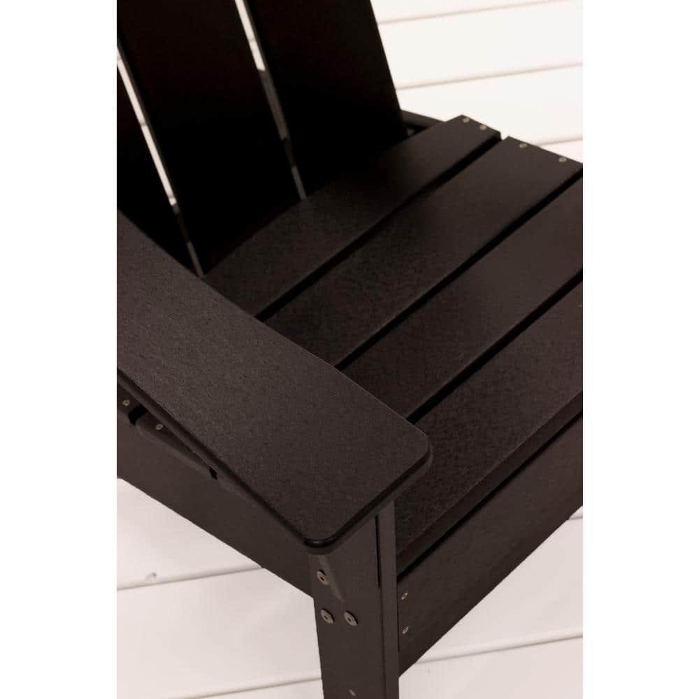 DUROGREEN Aria Black Recycled Plastic Modern Adirondack Chair