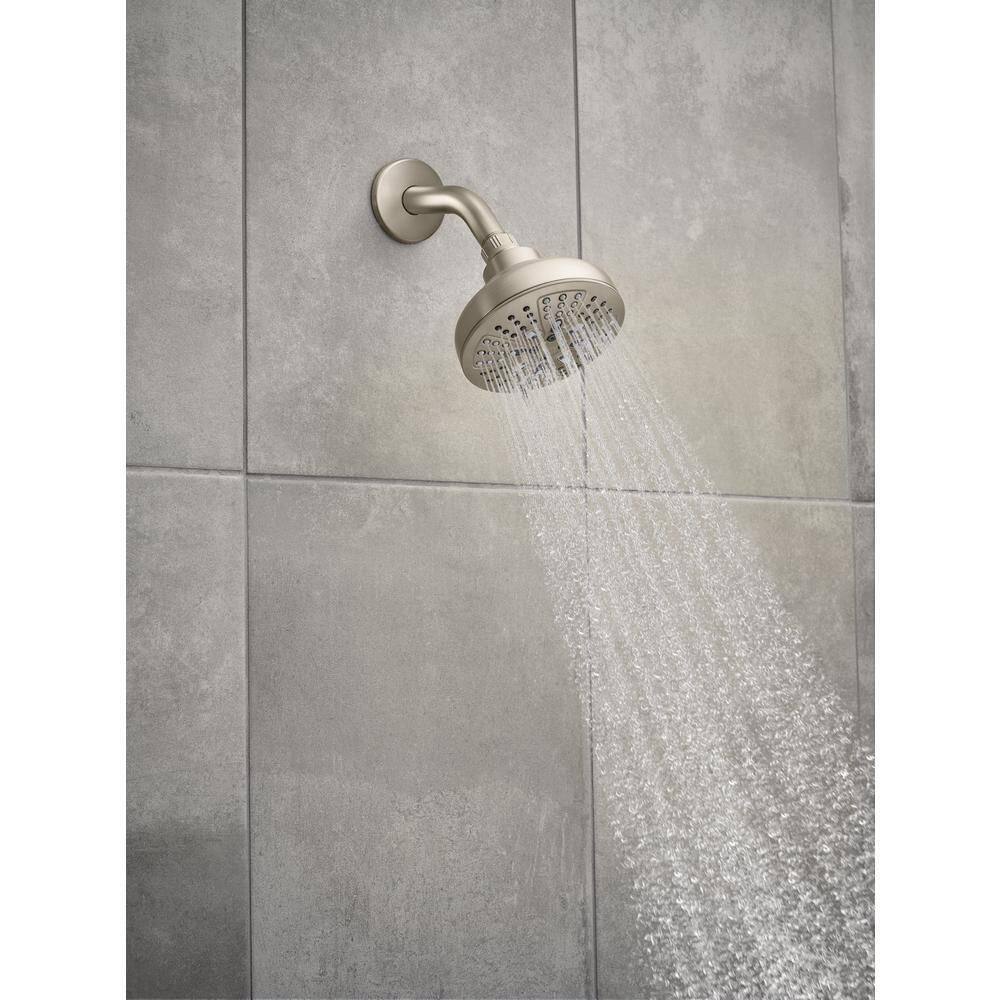 MOEN HydroEnergetix 8-Spray Patterns with 1.75 GPM 4.75 in. Single Wall Mount Fixed Shower Head in Spot Resist Brushed Nickel 200W0SRN