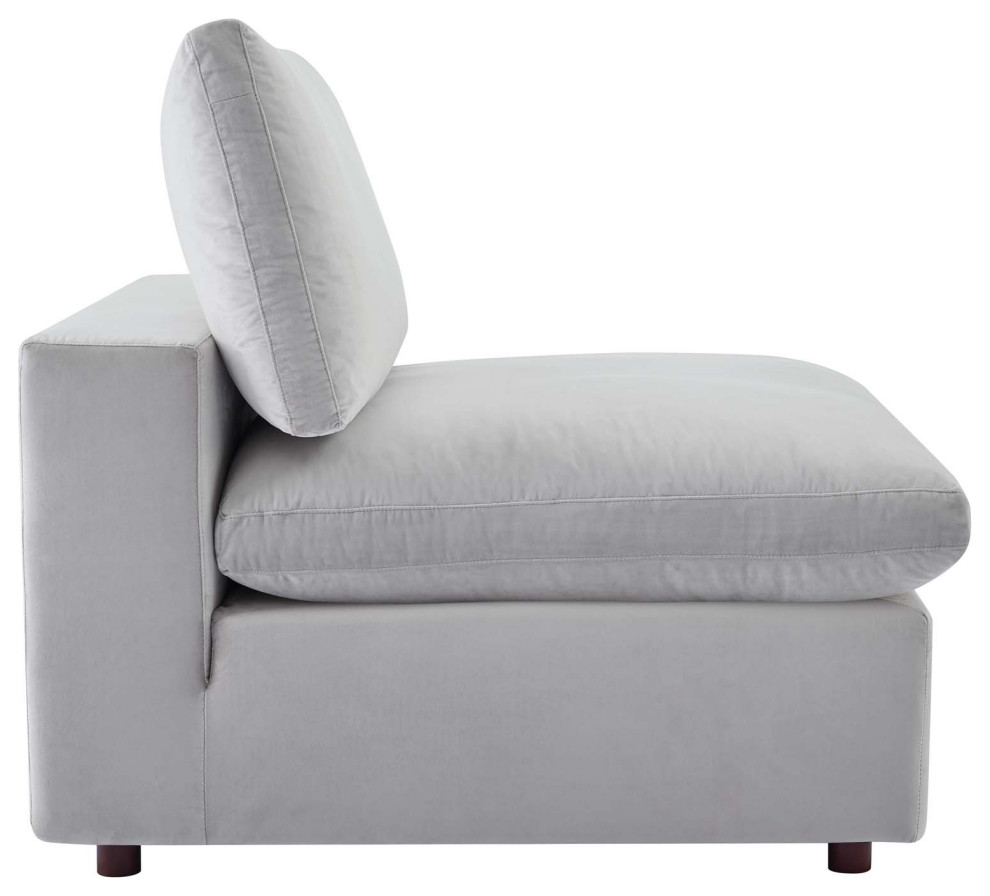 Commix Down Filled Overstuffed Performance Velvet 3 Seater Sofa   Transitional   Sofas   by ShopFreely  Houzz