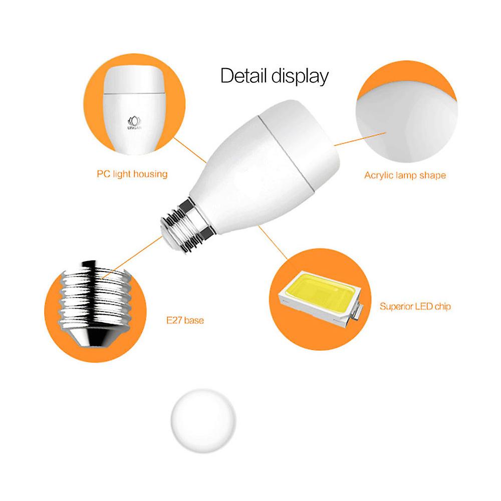 Intelligent Wifi Smartbulb Led Light Lamp Remote Home Ifttt E27 7w App Adjustable Voice Control White Colorful Light No.215201