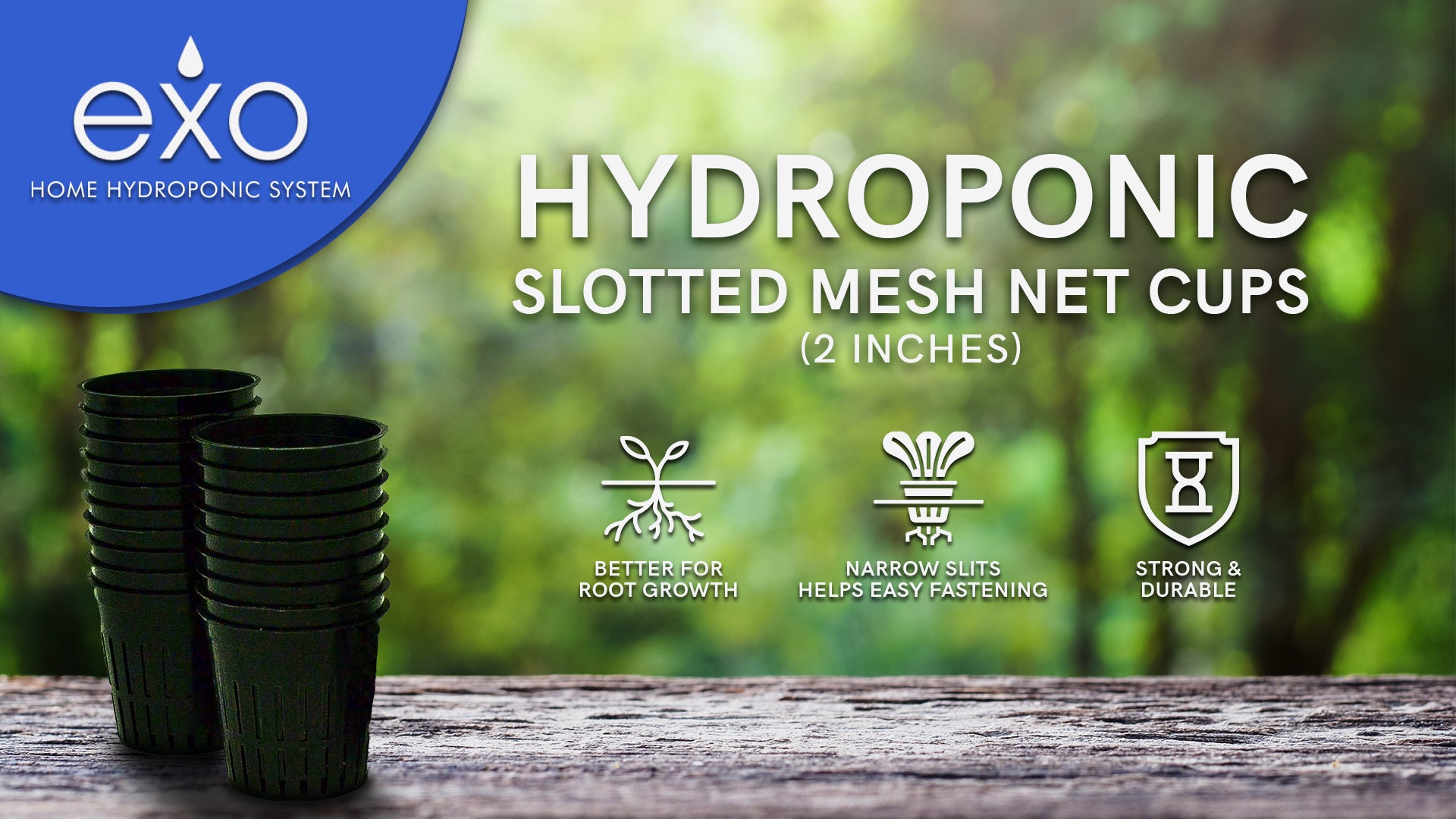 Exotower Hydroponic Net Cups - Net Pots for Plants - Hydroponic Plant Container Netted Pots for Bigger and Healthier Roots