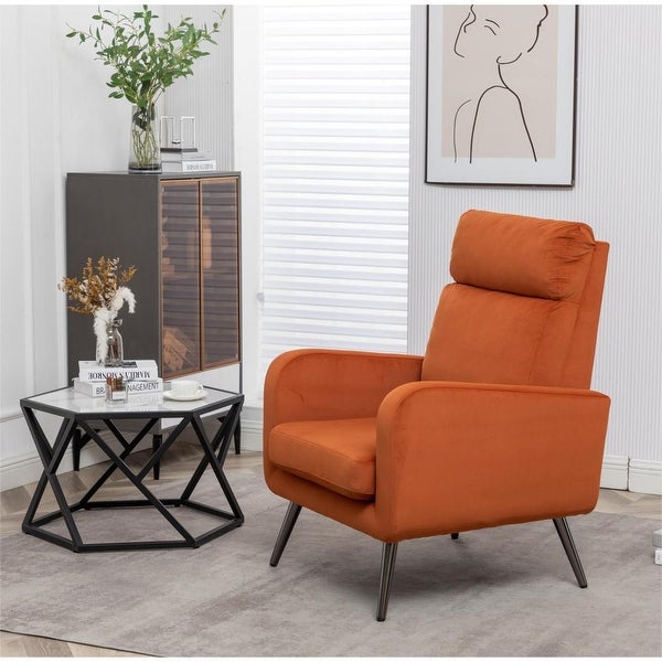 Modern Upholstered Accent Chair with Metal Legs