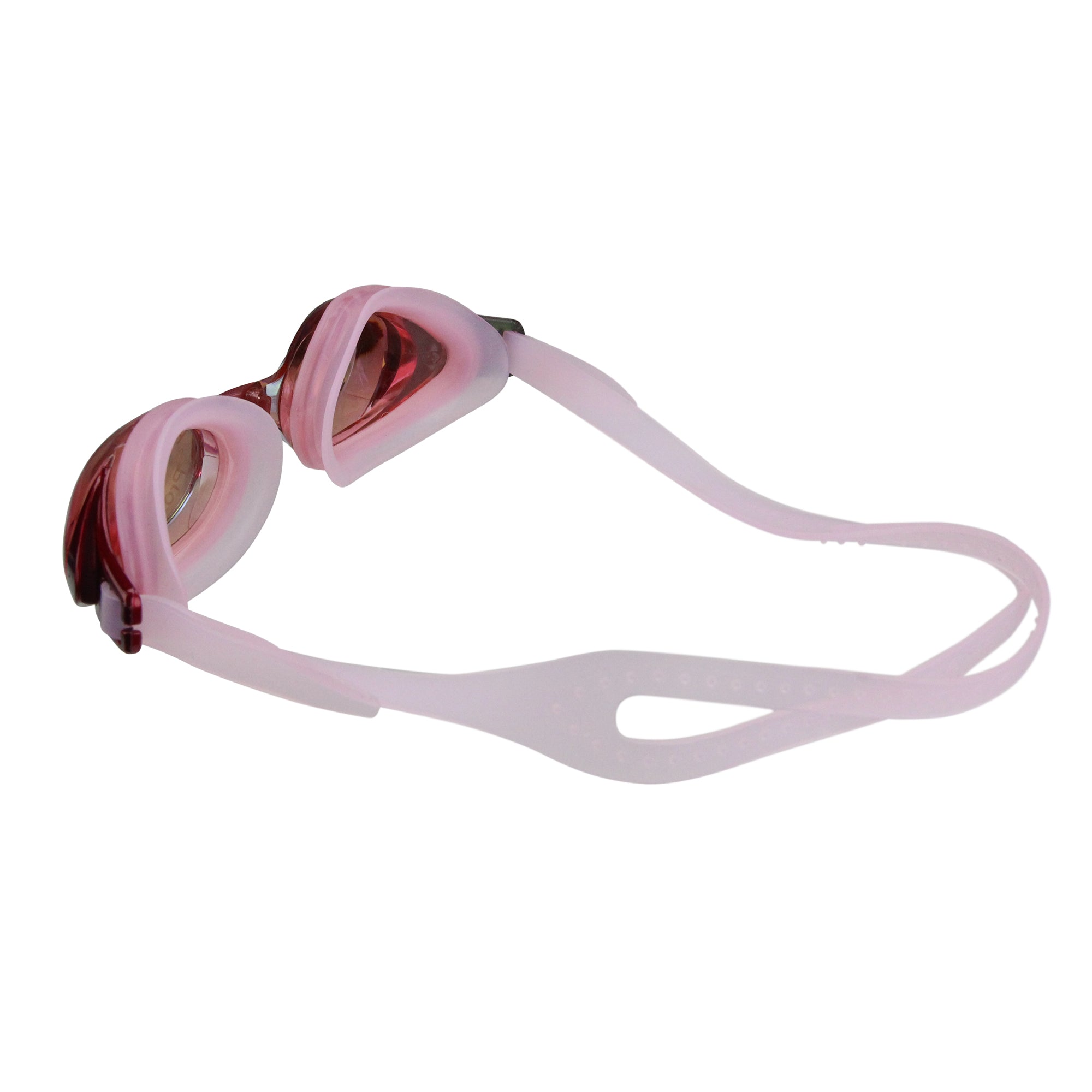 7" Pink Mirrored Competition Swimming Goggles