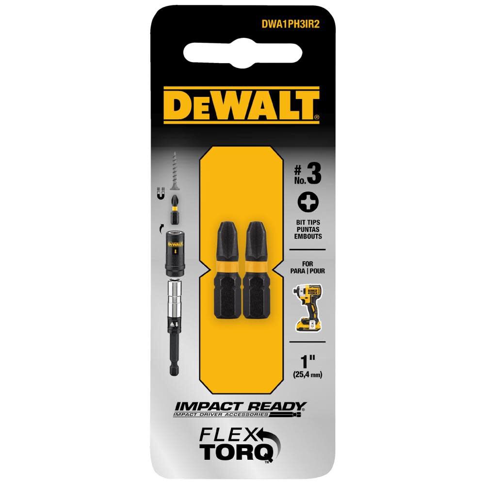 DEWALT 1-in Phillips NO.3 Impact Ready 2 pk DWA1PH3IR2 from DEWALT