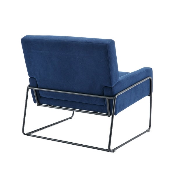 Modern Industrial Slant Armchair with Metal Frame