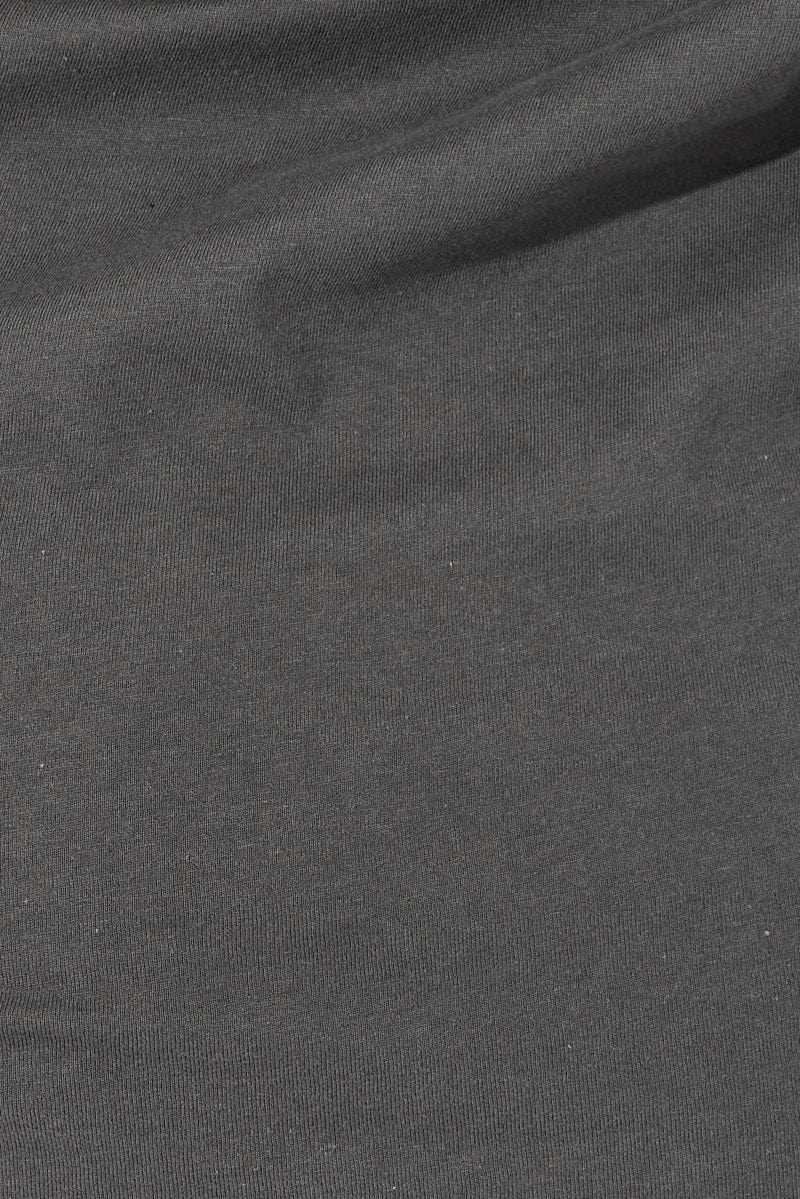 Grey Graphic T-shirt Short Sleeve Crew Neck