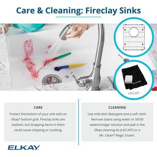 Elkay White Fireclay 16 in. Undermount Bar Sink SWU1517WH