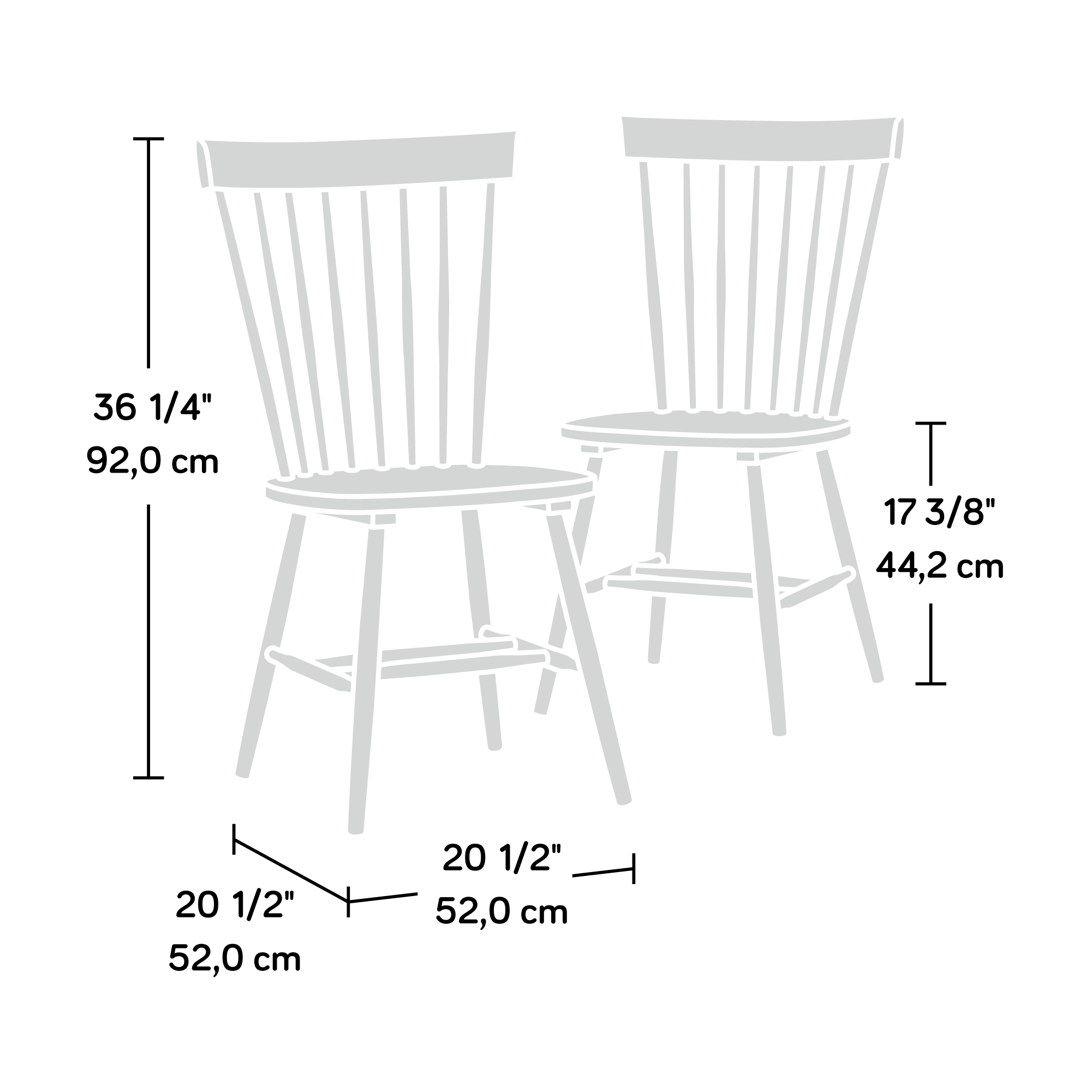 Sauder New Grange， Farmhouse Spindle Chairs， Pewter Green Finish