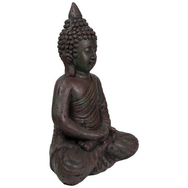 Dark Brown Meditating Buddha Outdoor Garden Statue