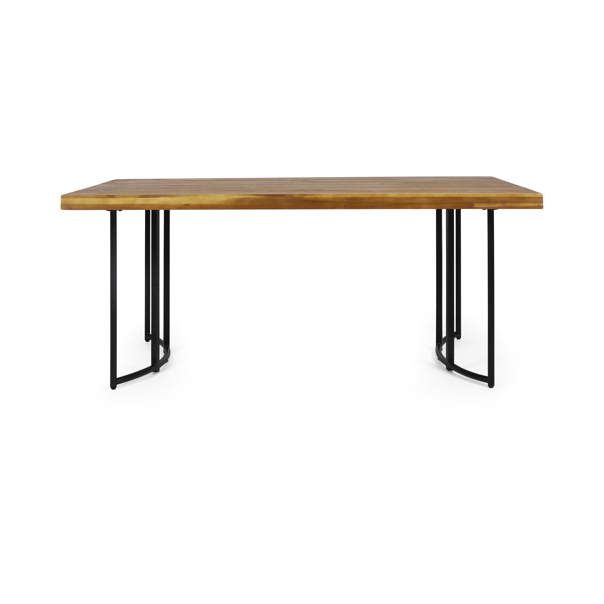 Serena Outdoor Modern Industrial Acacia Wood Dining Table