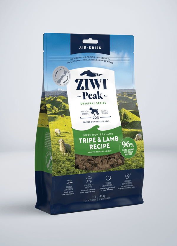 ZiwiPeak Grain Free Air-Dried New Zealand Tripe and Lamb Dry Dog Food