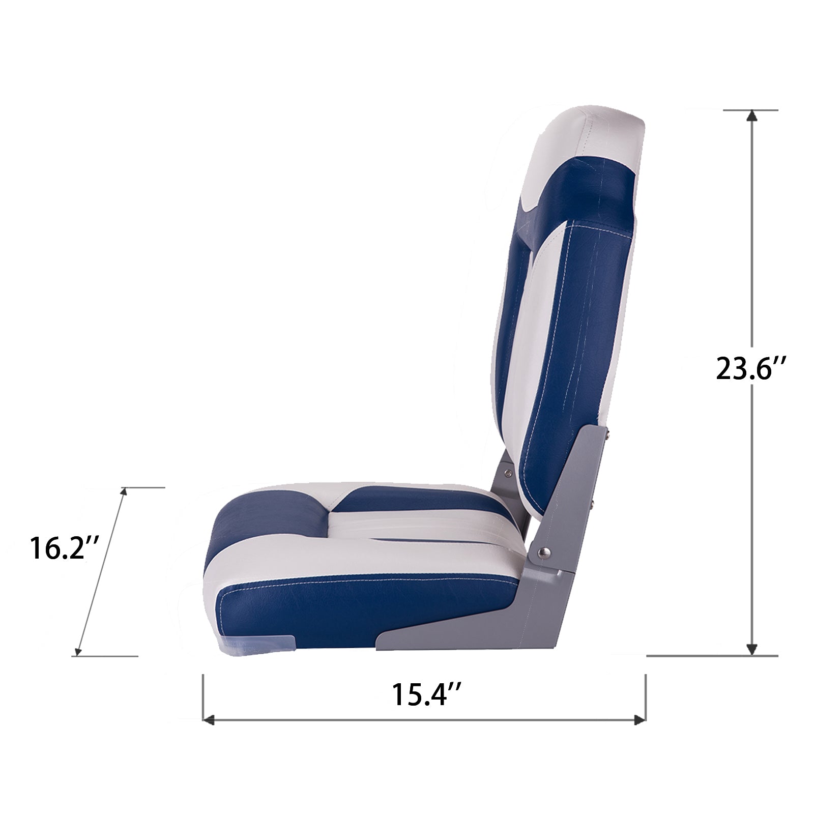 NORTHCAPTAIN S1 Deluxe High Back Folding Boat Seat，Stainless Steel Screws Included，White/Pacific Blue(2 Seats)