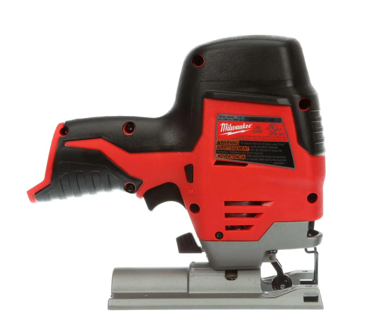 Milwaukee 2445-20-2457-20-48-11-2460 M12 12V Lithium-Ion Cordless Jig Saw with M12 3/8 in. Ratchet and 6.0 Ah XC Battery Pack