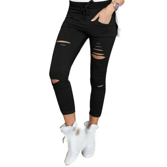 🔥🔥Skinny pant High Waist Casual Stretch Ripped Jean