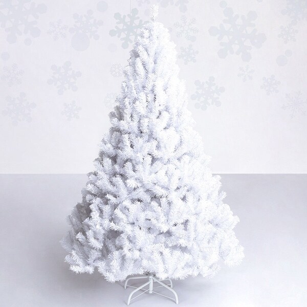 Costway 5Ft/6Ft/7Ft/8Ft Artificial PVC Christmas Tree W/Stand Holiday