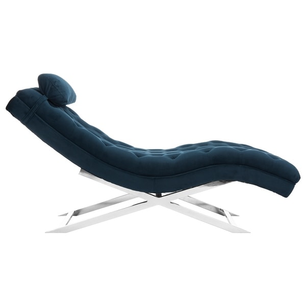 SAFAVIEH Monroe Navy Chaise - 65