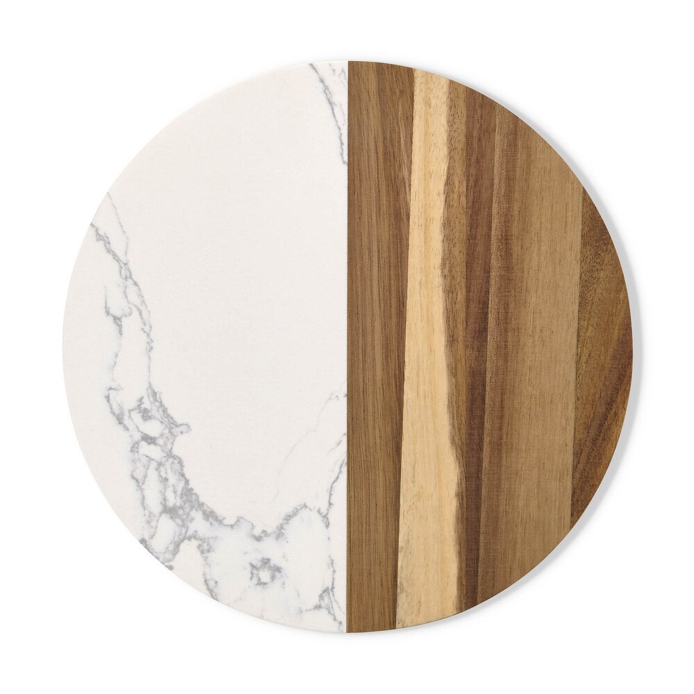 Maison du Fromage Charcuterie Cheese Board  Cultured Marble and Wood  Round